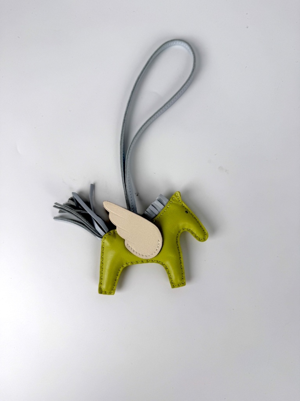 Hermes Pegase Rodeo Grigri Milo Jaune Bourgeon Bleu Brume Nata Lambskin PM Charm - Picture 5 of 10